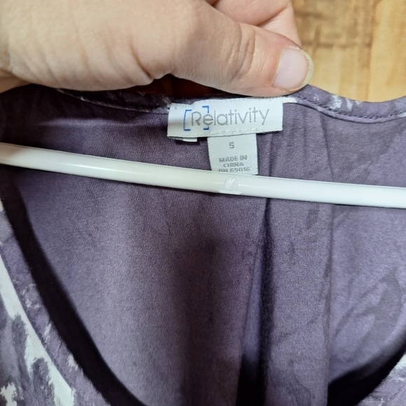 Relatively SIZE SMALL PURPLE AND WHITE TANK TOP - Picture 3 of 5